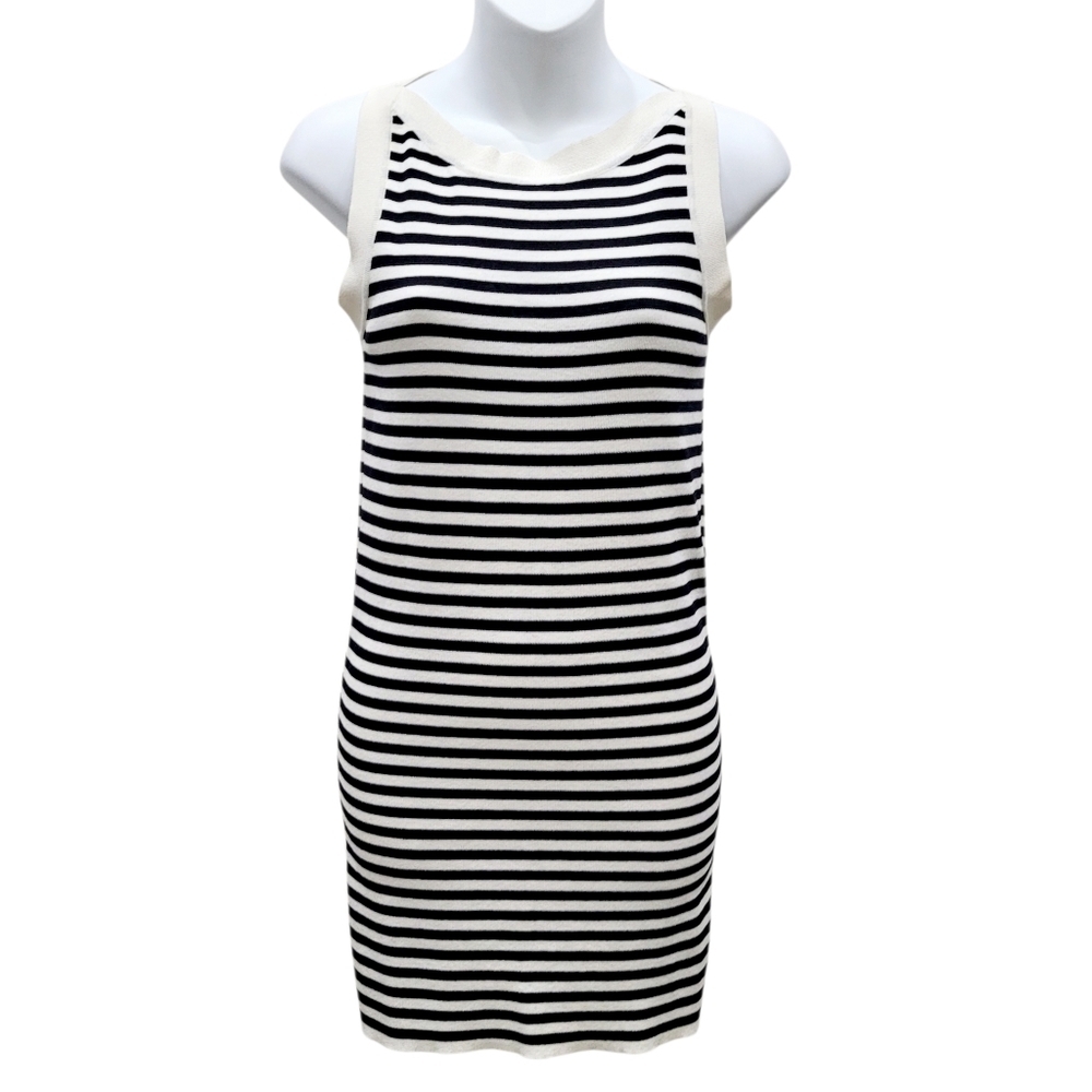 2/$20 Y2K Black & White Stripes One Piece Dress Size: Small